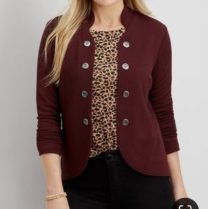 Maurices high low open front military blazer